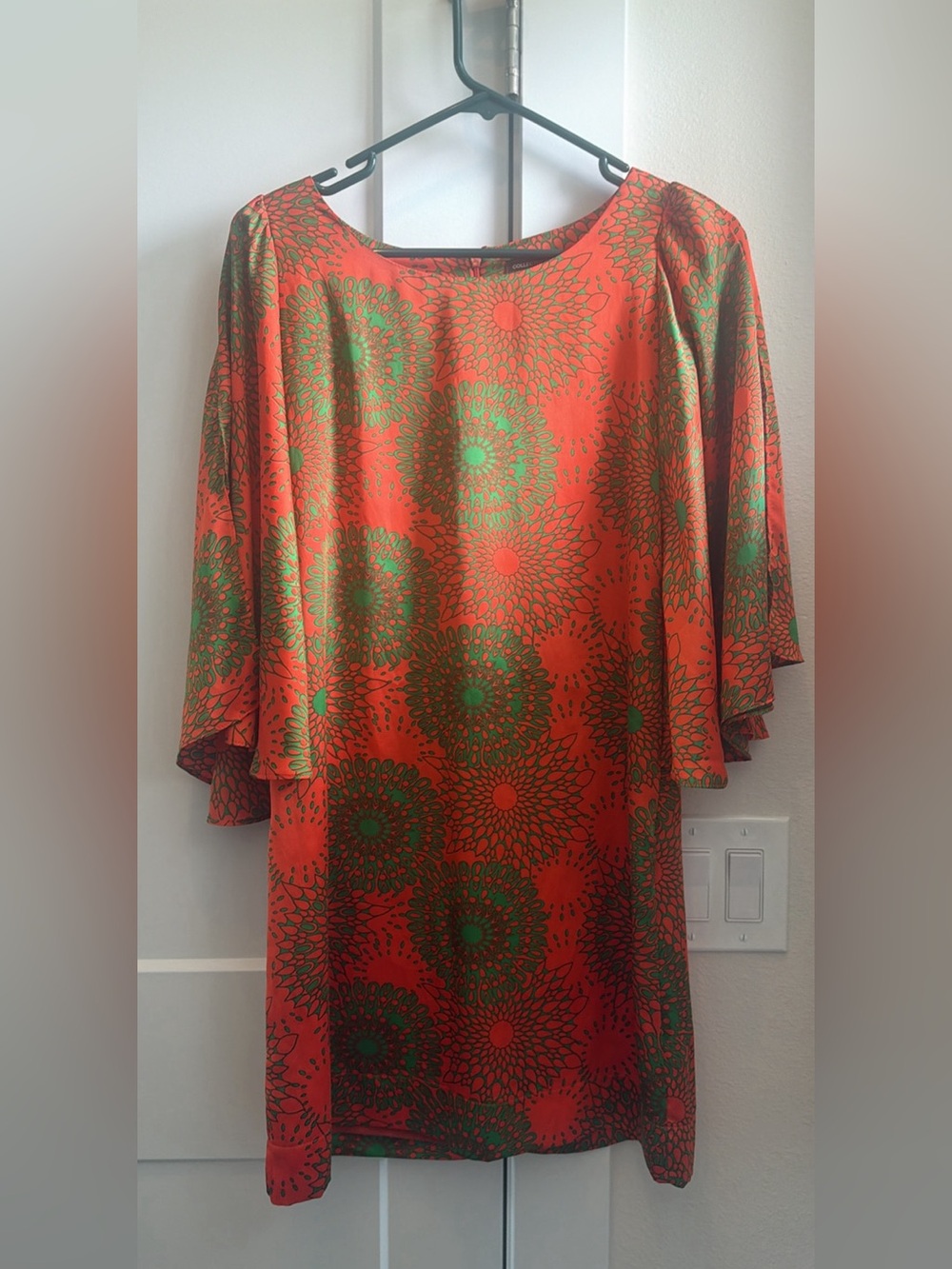 Vintage Orange and Green Dress